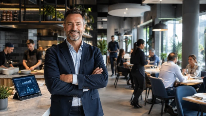 Espacio físico con clientes y actividad comercial
